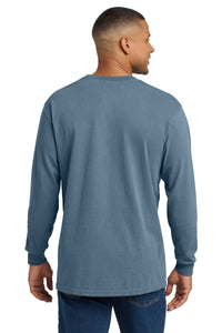 COMFORT COLORS  Heavyweight Ring Spun Long Sleeve Pocket Tee - Blue Jean Back