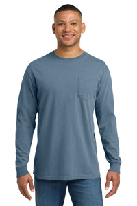 COMFORT COLORS  Heavyweight Ring Spun Long Sleeve Pocket Tee - Blue Jean