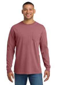 COMFORT COLORS  Heavyweight Ring Spun Long Sleeve Pocket Tee - Brick
