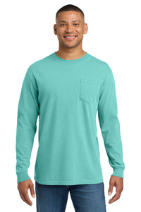 COMFORT COLORS  Heavyweight Ring Spun Long Sleeve Pocket Tee - Chalky Mint