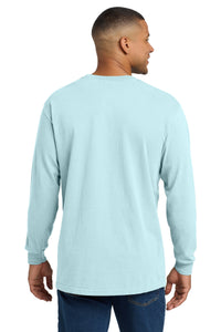 COMFORT COLORS  Heavyweight Ring Spun Long Sleeve Pocket Tee - Chambray Back