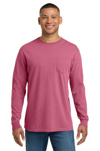 COMFORT COLORS  Heavyweight Ring Spun Long Sleeve Pocket Tee - Crunchberry