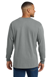 COMFORT COLORS  Heavyweight Ring Spun Long Sleeve Pocket Tee - Granite Back