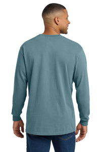COMFORT COLORS  Heavyweight Ring Spun Long Sleeve Pocket Tee - Ice Blue Back