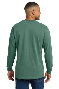 COMFORT COLORS  Heavyweight Ring Spun Long Sleeve Pocket Tee - Light Green Back