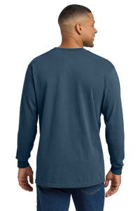 COMFORT COLORS  Heavyweight Ring Spun Long Sleeve Pocket Tee - Midnight Back