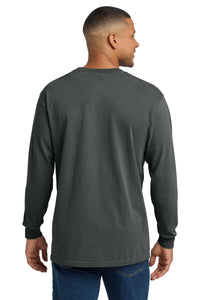 COMFORT COLORS  Heavyweight Ring Spun Long Sleeve Pocket Tee - Pepper Back