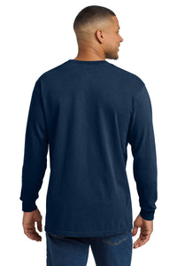 COMFORT COLORS  Heavyweight Ring Spun Long Sleeve Pocket Tee - True Navy Back