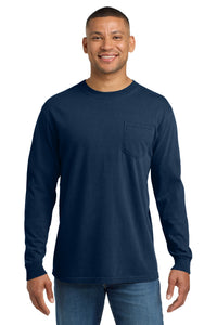 COMFORT COLORS  Heavyweight Ring Spun Long Sleeve Pocket Tee - True Navy