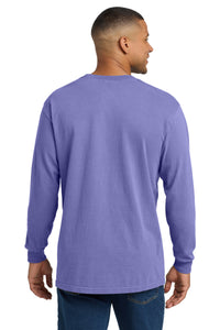 COMFORT COLORS  Heavyweight Ring Spun Long Sleeve Pocket Tee - Violet Back