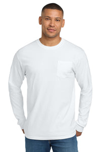 COMFORT COLORS  Heavyweight Ring Spun Long Sleeve Pocket Tee - White