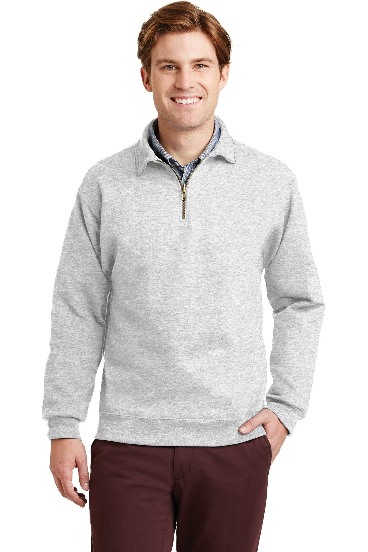 Jerzees Super Sweats NuBlend - 1/4-Zip Sweatshirt with Cadet Collar - Ash