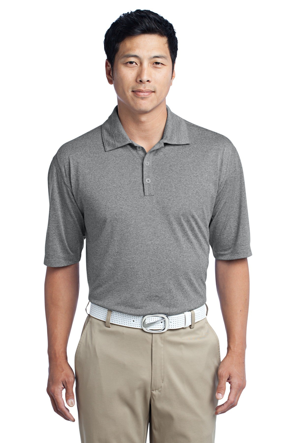 DISCONTINUED Nike Dri-FIT Heather Polo - Carbon Heather