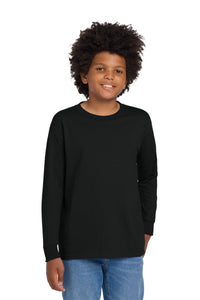 Gildan Youth Heavy Cotton 100% Cotton Long Sleeve T-Shirt - Black