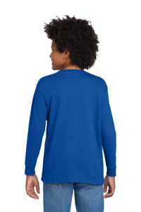 Gildan Youth Heavy Cotton 100% Cotton Long Sleeve T-Shirt - Royal Back