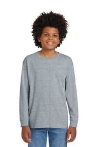 Gildan Youth Heavy Cotton 100% Cotton Long Sleeve T-Shirt - Sport Grey