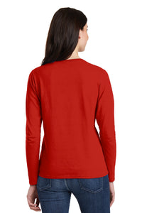 Gildan Ladies Heavy Cotton 100% Cotton Long Sleeve T-Shirt - Red Back