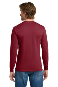 Gildan - Heavy Cotton 100% Cotton Long Sleeve T-Shirt - Cardinal Red Back