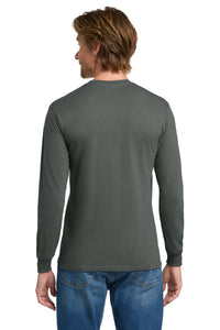 Gildan - Heavy Cotton 100% Cotton Long Sleeve T-Shirt - Charcoal Back