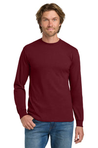 Gildan - Heavy Cotton 100% Cotton Long Sleeve T-Shirt - Garnet