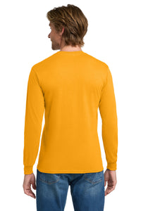 Gildan - Heavy Cotton 100% Cotton Long Sleeve T-Shirt - Gold Back
