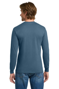 Gildan - Heavy Cotton 100% Cotton Long Sleeve T-Shirt - Indigo Blue Back