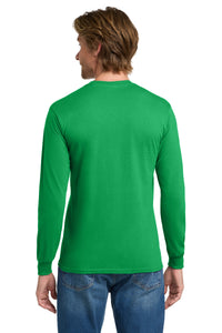 Gildan - Heavy Cotton 100% Cotton Long Sleeve T-Shirt - Irish Green Back