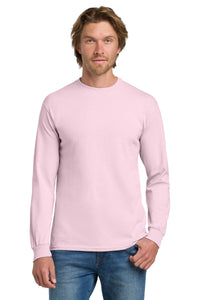 Gildan - Heavy Cotton 100% Cotton Long Sleeve T-Shirt - Light Pink