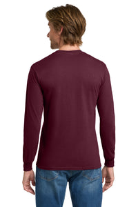 Gildan - Heavy Cotton 100% Cotton Long Sleeve T-Shirt - Maroon Back