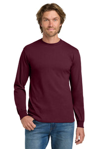 Gildan - Heavy Cotton 100% Cotton Long Sleeve T-Shirt - Maroon
