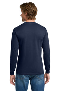 Gildan - Heavy Cotton 100% Cotton Long Sleeve T-Shirt - Navy Back