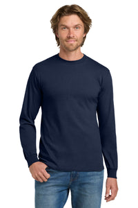 Gildan - Heavy Cotton 100% Cotton Long Sleeve T-Shirt - Navy