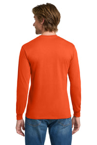 Gildan - Heavy Cotton 100% Cotton Long Sleeve T-Shirt - Orange Back