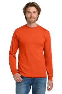 Gildan - Heavy Cotton 100% Cotton Long Sleeve T-Shirt - Orange