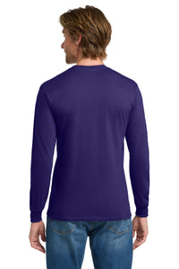 Gildan - Heavy Cotton 100% Cotton Long Sleeve T-Shirt - Purple Back