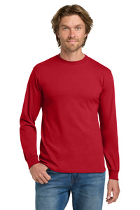 Gildan - Heavy Cotton 100% Cotton Long Sleeve T-Shirt - Red