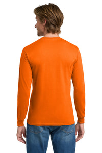 Gildan - Heavy Cotton 100% Cotton Long Sleeve T-Shirt - S. Orange Back
