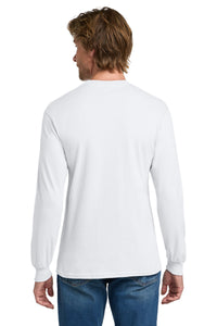 Gildan - Heavy Cotton 100% Cotton Long Sleeve T-Shirt - White Back