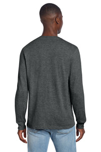 Jerzees Premium Blend Ring Spun Long Sleeve T-Shirt 560LS - Black Ink Heather Back
