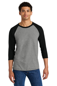 Jerzees Unisex Premium Blend Combed Ring Spun 3/4-Sleeve Raglan 560R - Oxford/ Black Ink