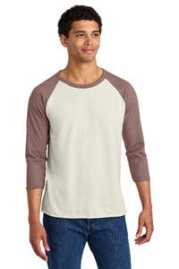 Jerzees Unisex Premium Blend Combed Ring Spun 3/4-Sleeve Raglan 560R - Sweet Cream Heather/ Heather Mauve