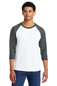 Jerzees Unisex Premium Blend Combed Ring Spun 3/4-Sleeve Raglan 560R - White/ Charcoal Heather