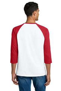 Gildan Heavy Cotton 3/4-Sleeve Raglan T-Shirt - White/ Red Back