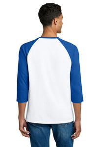Gildan Heavy Cotton 3/4-Sleeve Raglan T-Shirt - White/ Royal Back