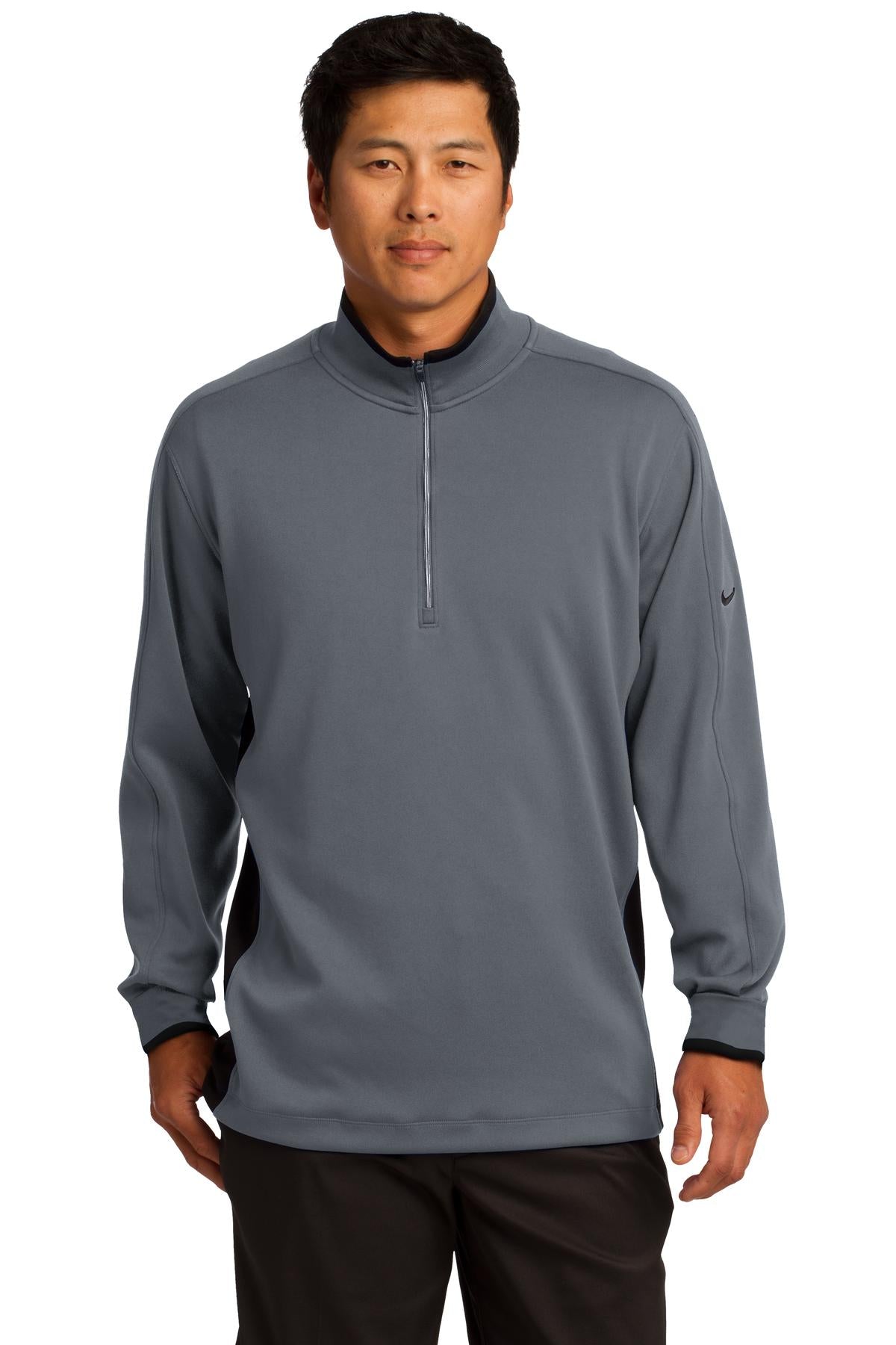 Nike Dri-FIT 1/2-Zip Cover-Up - Dark Grey/ Black/ Sport Fuchsia