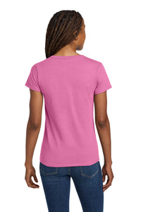 Gildan Women's Heavy Cotton 100% Cotton V-Neck T-Shirt - Azalea Back
