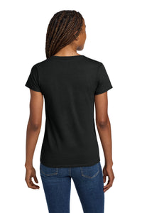 Gildan Women's Heavy Cotton 100% Cotton V-Neck T-Shirt - Black Back
