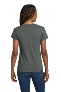 Gildan Women's Heavy Cotton 100% Cotton V-Neck T-Shirt - Charcoal Back