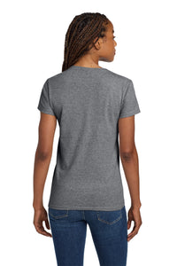 Gildan Women's Heavy Cotton 100% Cotton V-Neck T-Shirt - Graphite Heather Back