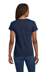 Gildan Women's Heavy Cotton 100% Cotton V-Neck T-Shirt - Navy Back